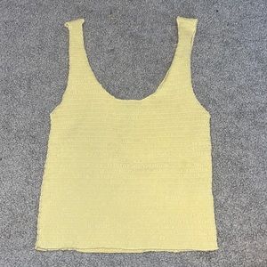 Yellow Smocked Tank/Crop Top, Forever 21